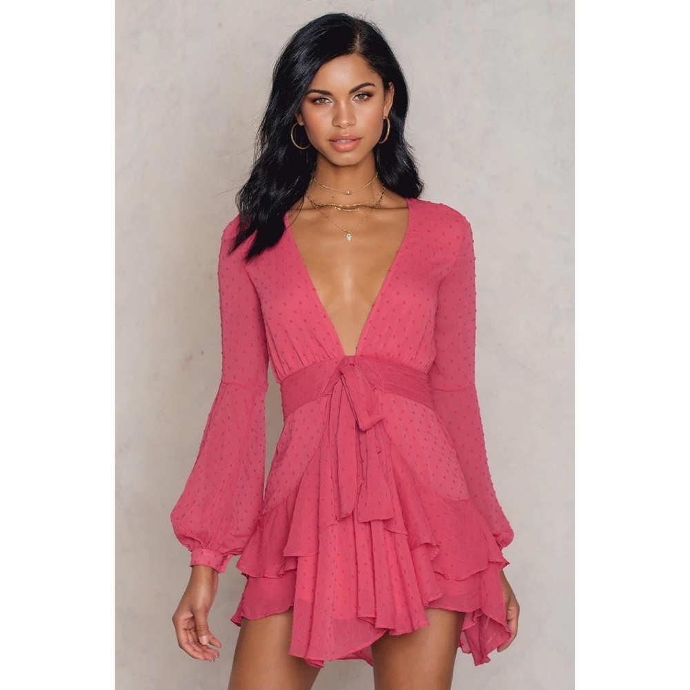 FOR LOVE & LEMONS Tarta Long Sleeve Mini Dress S